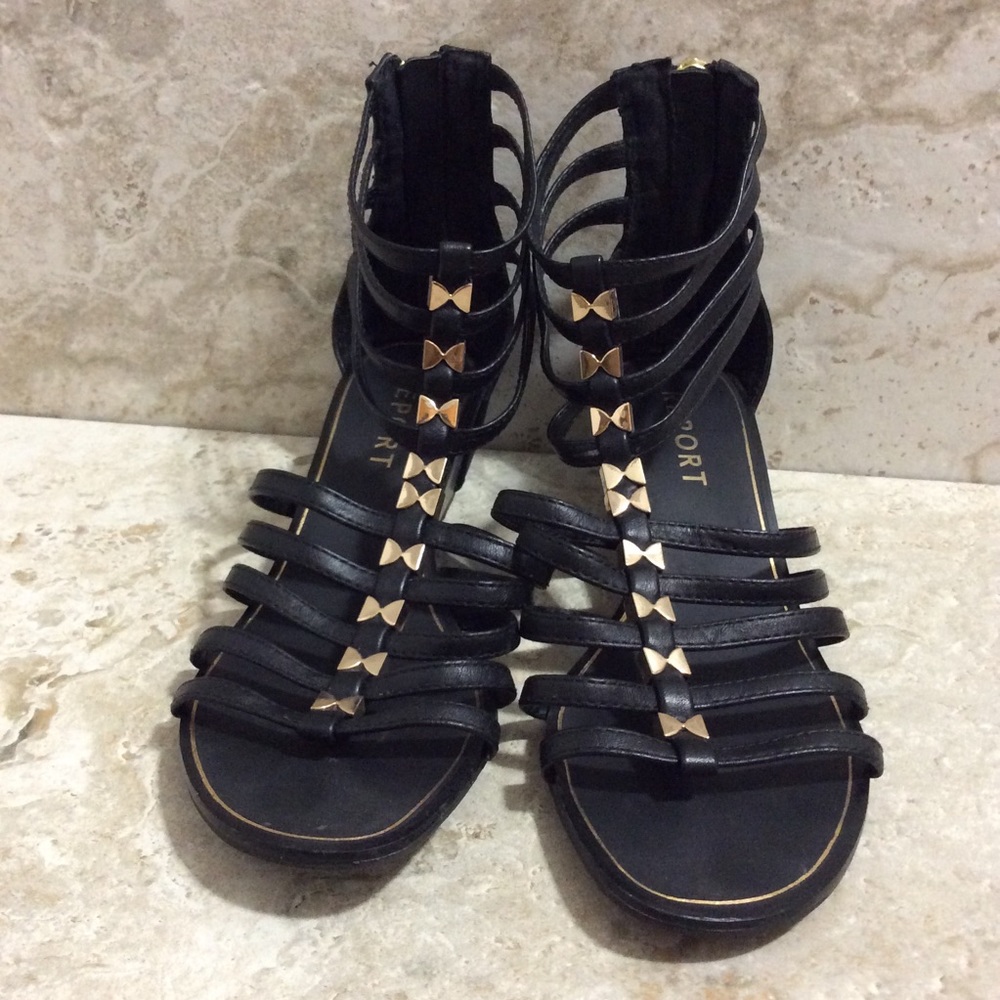 Black Report Gladiator Sandals